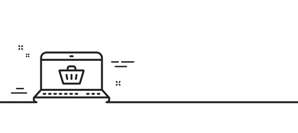 网上购物车线图标笔记本电脑标志图片下载