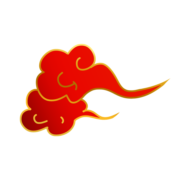 新年黄色金边红色祥云图片下载