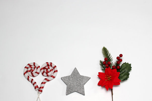 新鲜自然的一品红鲜花作为框架，为圣诞美好祝福的信息在木桌子上图片下载