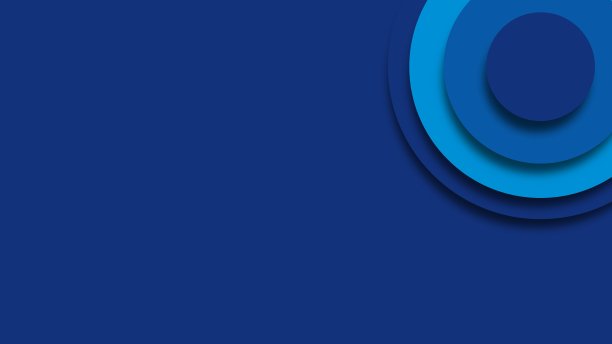 3D抽象深蓝色背景与圆形形状。蓝色的几何结构。文本空白。图片下载