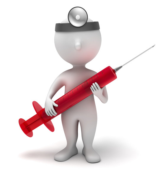 拿着注射器的滑稽小医生图片下载