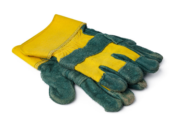 一双工作手套隔离在白色背景上图片下载