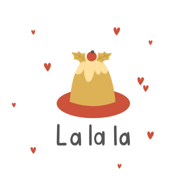 向量圣诞布丁图像和字母文本图片下载