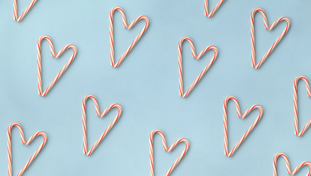 圣诞老人甘蔗重复静物，糖果背景横幅图片下载