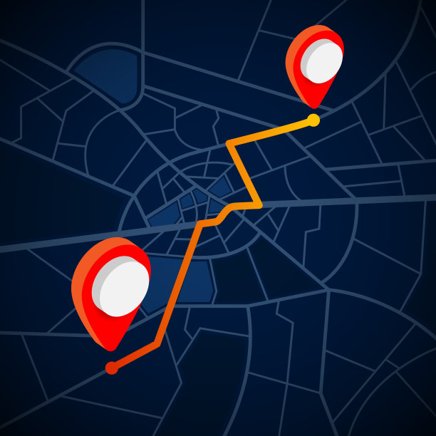 GPS引脚在道路上的简单说明图片下载