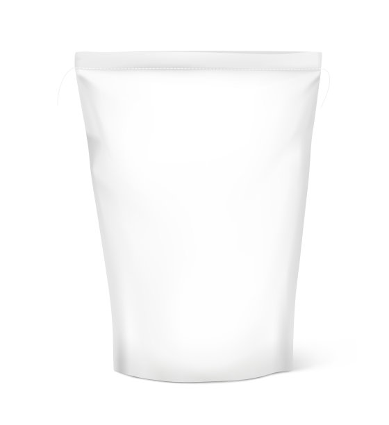 白色背景的食品站立包装。图片下载