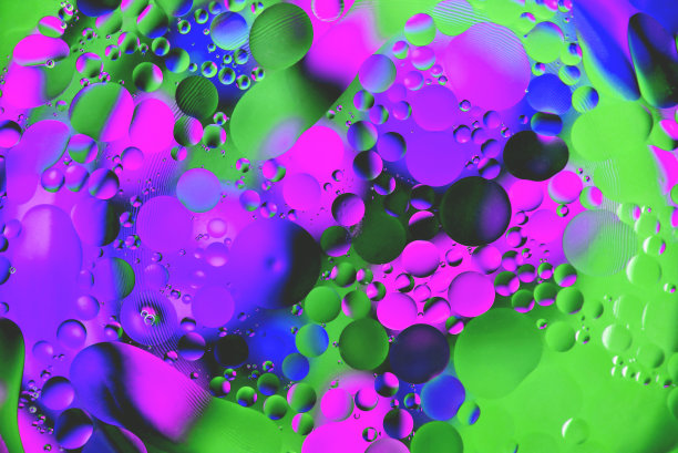 背景由多色小球异质着色，以蓝色为主，穿插红、黄色调，纹理、模糊、特写图片下载