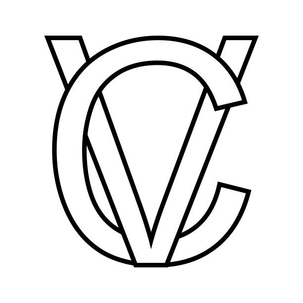 交织字母CV的Logo图片下载
