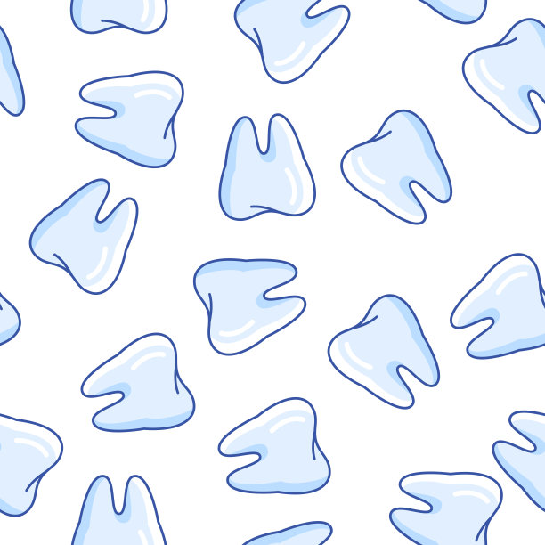 无缝图案与牙齿。牙科和卫生保健背景。口腔医学插图。图片下载