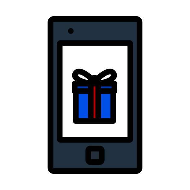 带有屏幕图标礼盒的智能手机图片下载