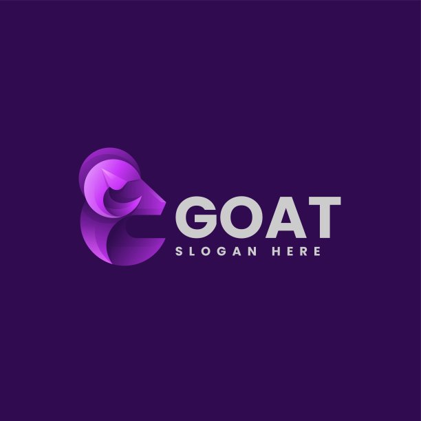 矢量插图山羊梯度彩色风格。图片下载