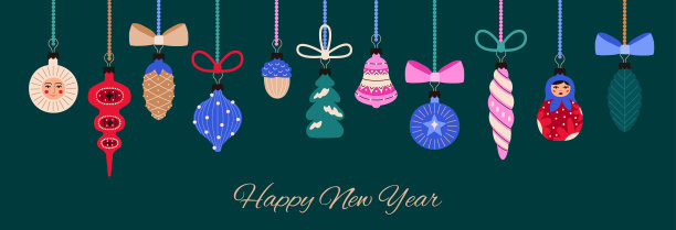 圣诞饰品，问候横幅，卡片。图片下载