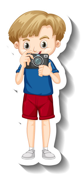 摄影师男孩卡通人物图片下载