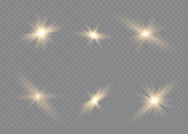 发出光的效果。星星闪闪发光。矢量图图片下载