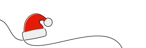 单线画圣诞帽。图片下载