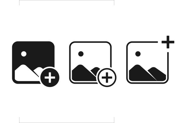 添加照片。图像加上图标。创建新的图片。图片下载