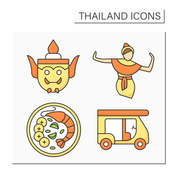 泰国彩色图标集图片下载