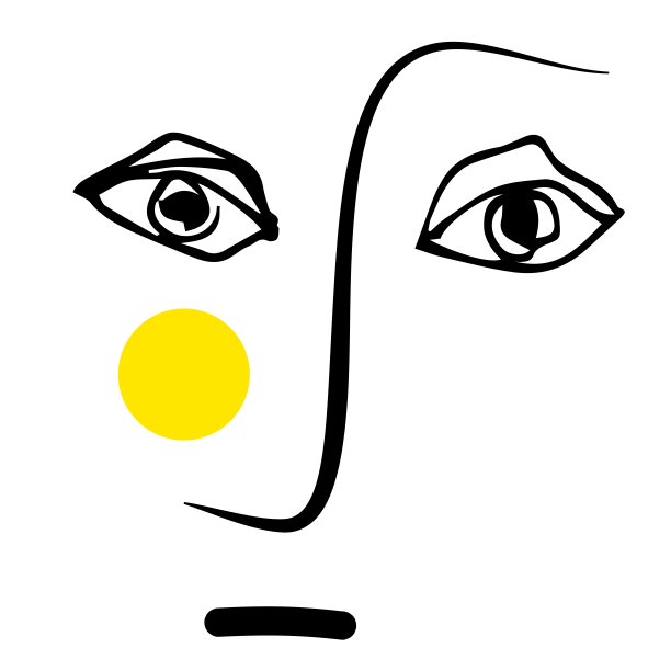 简单线条艺术脸图片下载