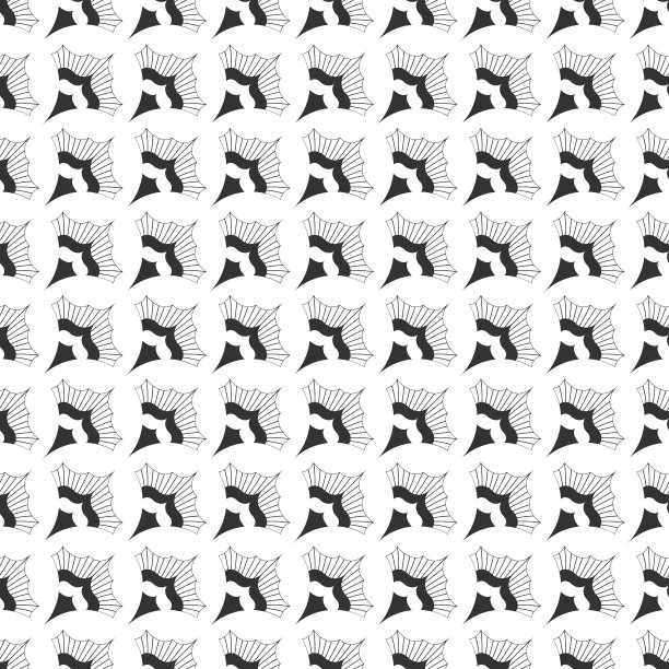 抽象无缝的黑色图案在亚洲风格。图片下载