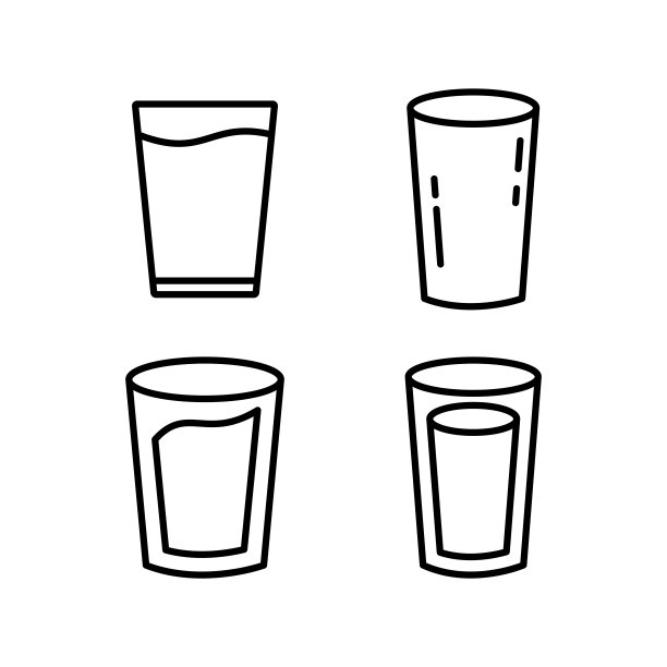 玻璃水图标设计矢量模板插图标志和符号EPS 10白色背景图片下载