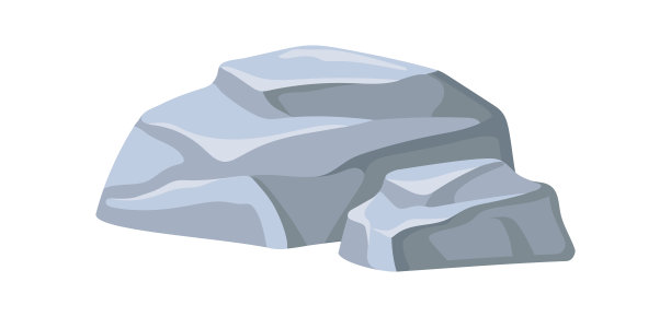 园林石。石堆石堆，设计震撼，卡通矢量图片下载