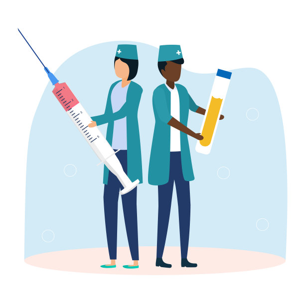两个医生拿着注射器站着图片下载