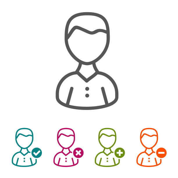 矢量人物图标在细线风格和平面设计。图片下载