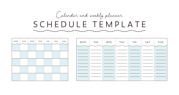 日历和日程表模板图片下载