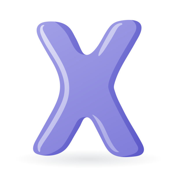 向量孤立模板卡通字母X的英语字母表。图片下载