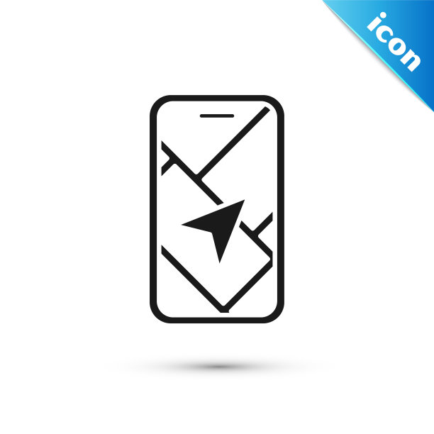 灰色信息图城市地图导航图标孤立在白色背景。移动应用界面概念设计。Geolacation概念。向量图片下载