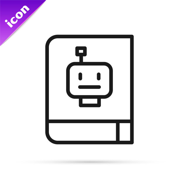 黑线用户手动图标孤立在白色背景。用户指南书。指令信号。在使用前阅读。向量图片下载