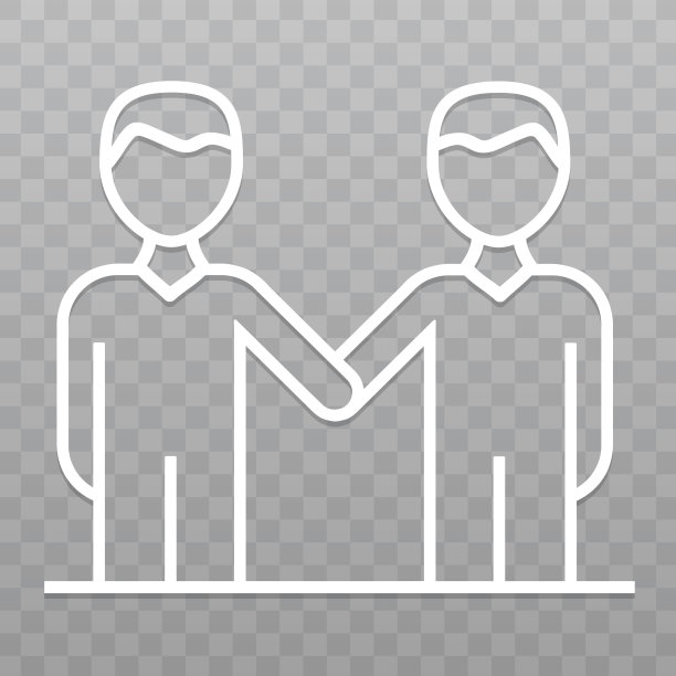 细线协议业务人的图标。成功握手图标在透明的背景。图片下载