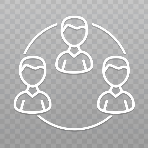 细线协作业务人员图标。透明背景上的会议图标。图片下载