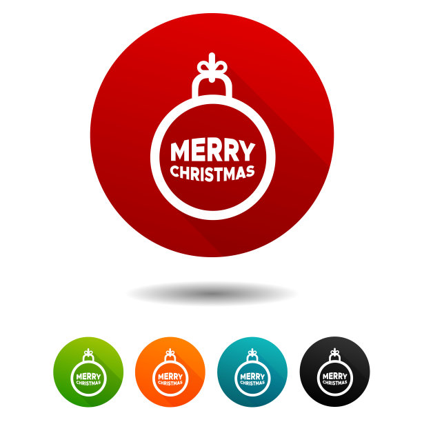 圣诞节的图标。圣诞球的迹象。装饰符号。矢量圈网页按钮。图片下载