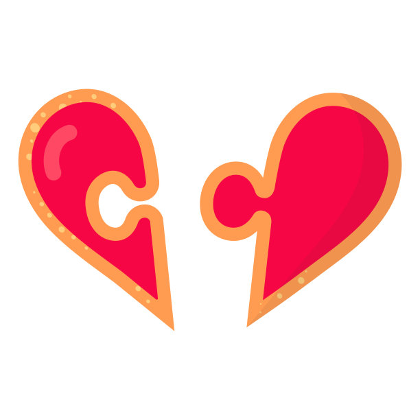 带糖衣的姜饼心形拼图饼干图片下载