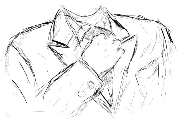 商人穿燕尾服的简单素描图片下载