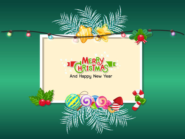 套快乐圣诞贺卡设计图片下载