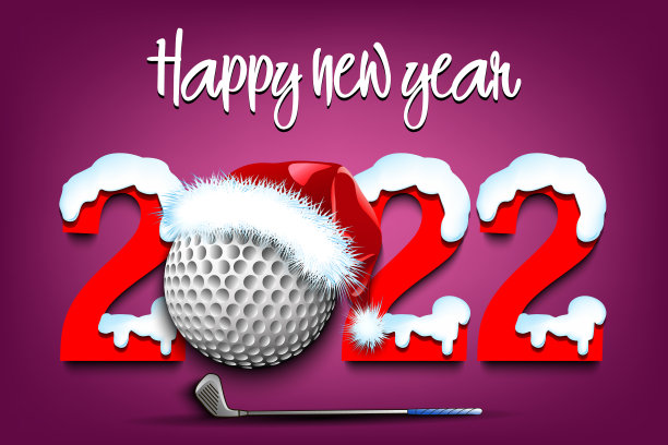 2022年新年快乐，高尔夫球图片下载
