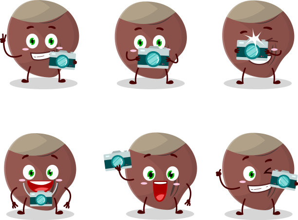 摄影师职业表情符号与橡子图片下载