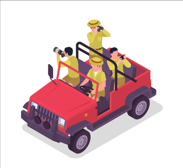 Safari等距彩色构图图片下载