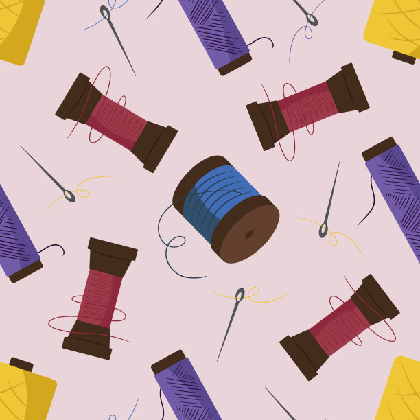 用针线和纱线制作无缝图案图片下载