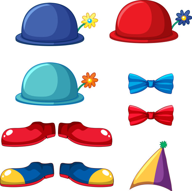 白色背景上的小丑饰品图片下载