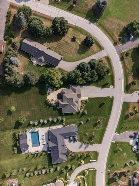 安大略乡村小镇的鸟瞰图图片下载