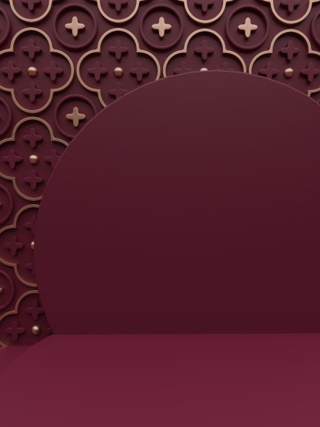 3D渲染季节性或圣诞节工作室拍摄产品展示背景与图案墙的奢侈品或节日产品。图片下载