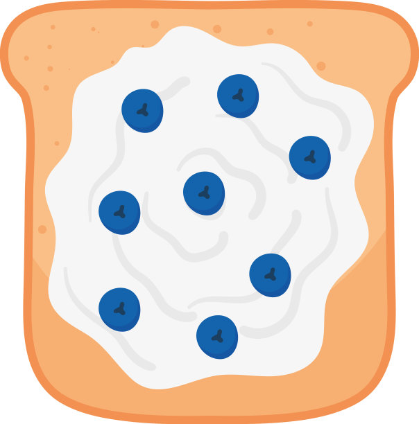 蓝莓烤面包图标图片下载