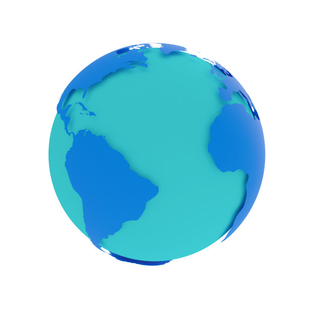 抽象的行星地球孤立在白色背景。3 d演示。图片下载