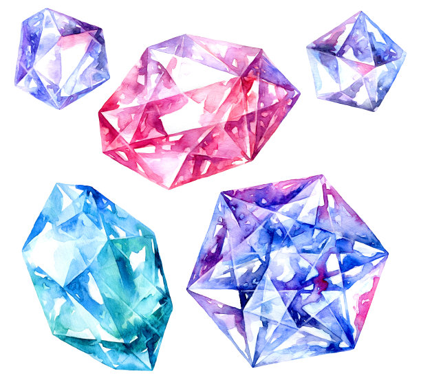 水彩晶体图片下载
