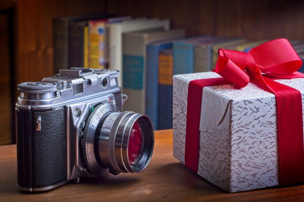 古董测距相机圣诞礼物图片下载