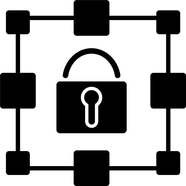 区块链黑色字形图标图片下载