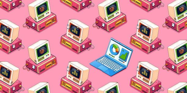 无缝模式与等距计算机，矢量图片下载